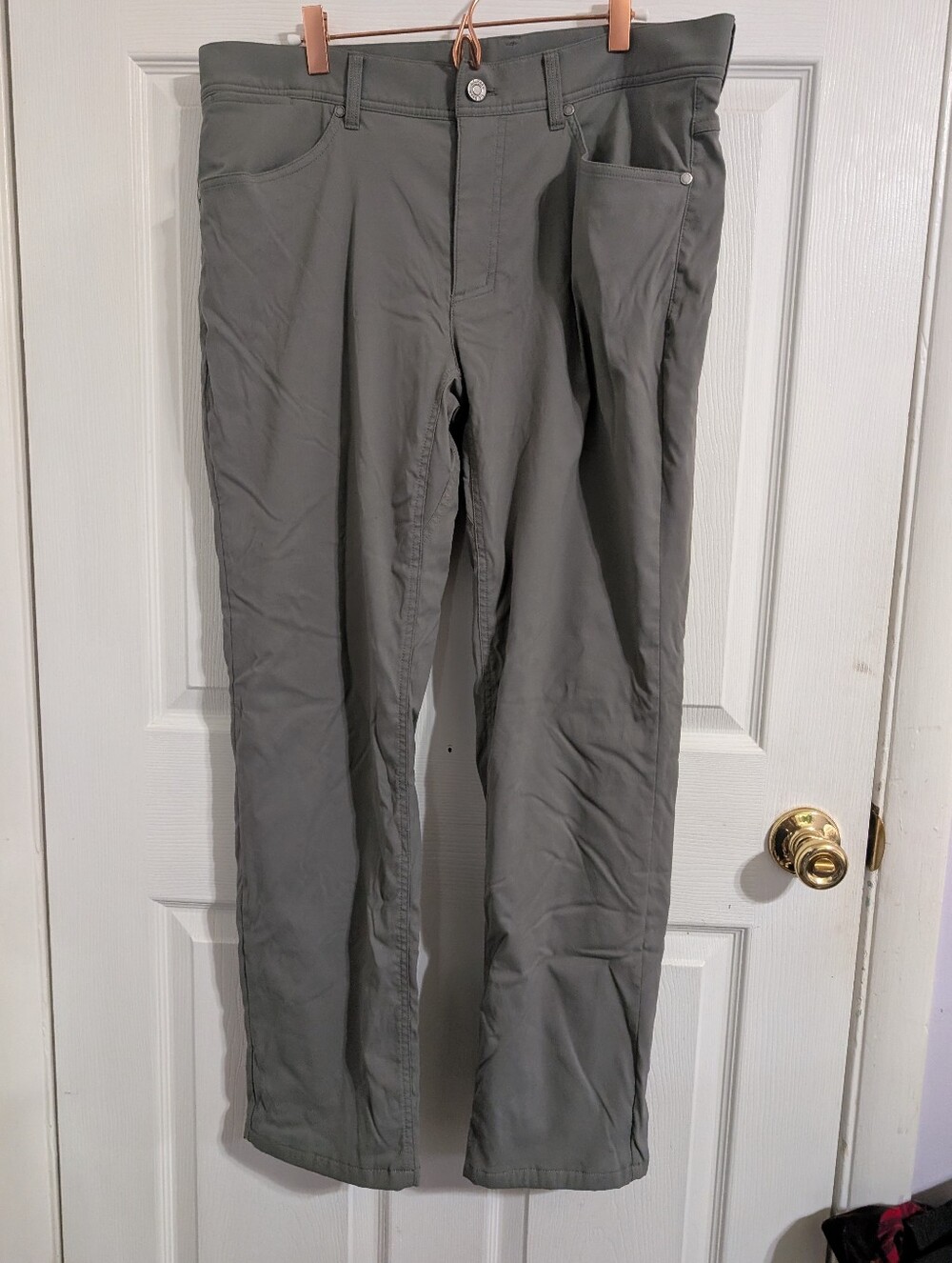 L.L. Bean Mens Pants Gray Venture Fleece Lined Hiking Outdoor Nylon Size 36x30